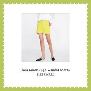 Zara Limon High Waist Shorts